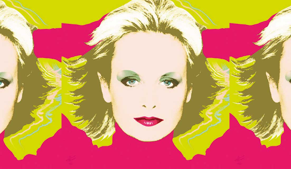 Portrait of Twiggy, actress, model of the 1960s.