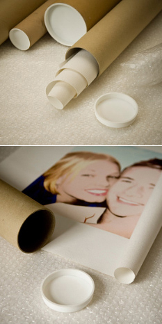 Rolled canvas packages for transportation.