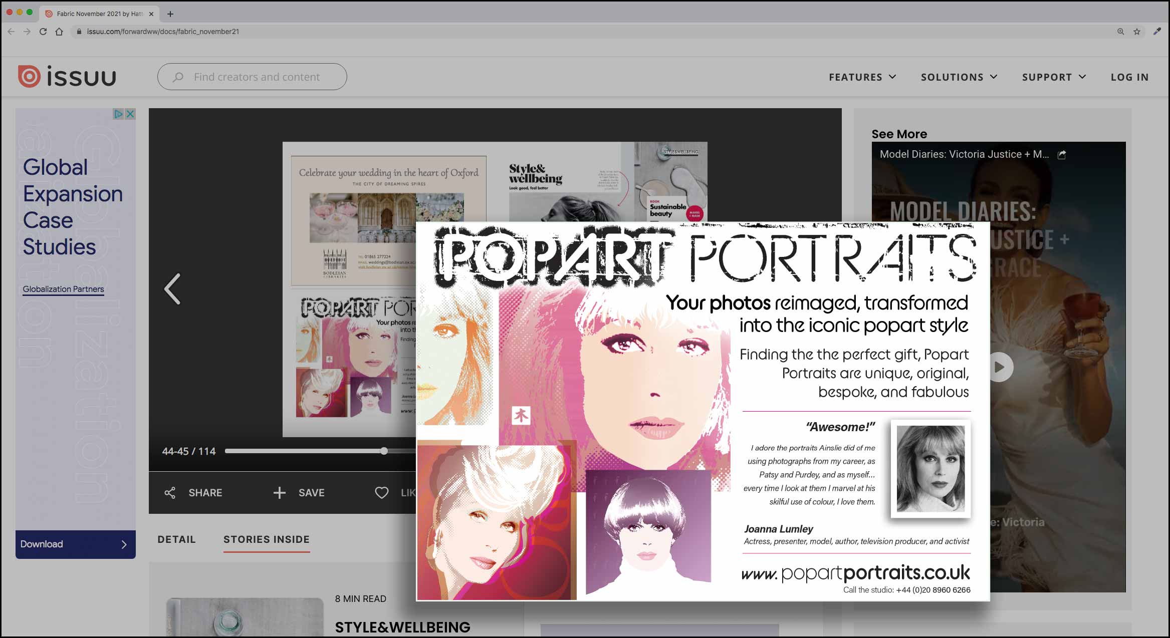 Popart Portraits window display, and advertising