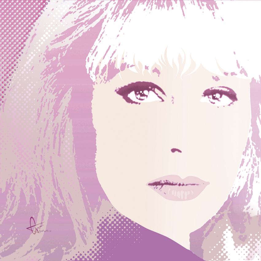 Popart portrait of Joanna Lumley