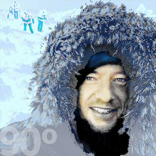 Portrait of climber reaching the North Pole.