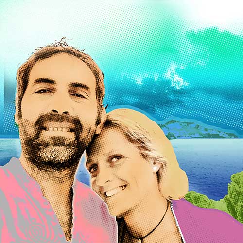 Portrait of newly-weds in Spain