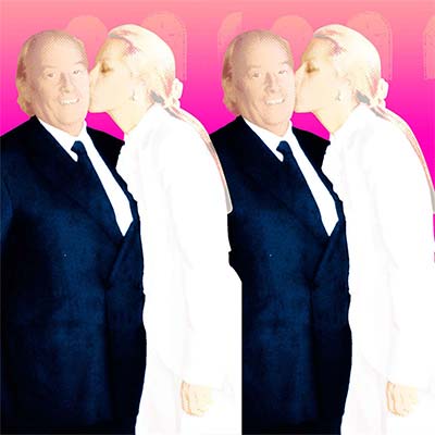 Kissing the fat man!